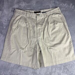 Tommy Hilfiger Golf Short Men Khaki Tan Pleated Cotton blend Chino measure 36x7